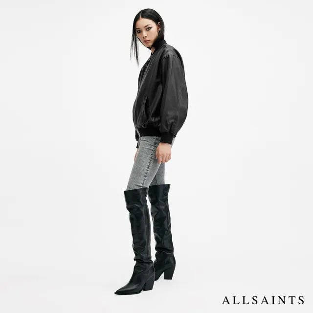 【ALLSAINTS】BELLE  寬鬆羊皮飛行員皮衣外套 W008LB(寬鬆版型)