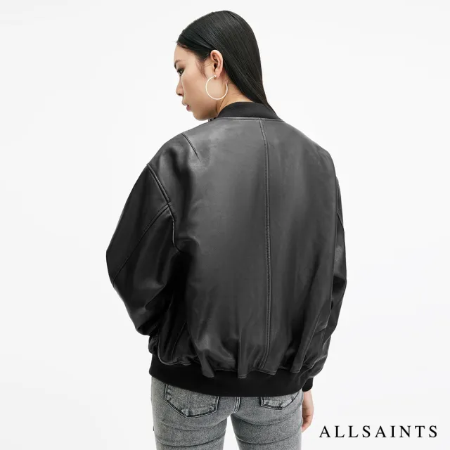 【ALLSAINTS】BELLE  寬鬆羊皮飛行員皮衣外套 W008LB(寬鬆版型)