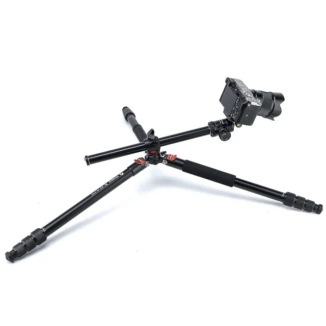 【FOTOPRO】X-GO HR PRO 鋁合金三腳架套組(公司貨 專業橫置中軸腳架 單腳架 反折 載重8公斤 適合翻拍)