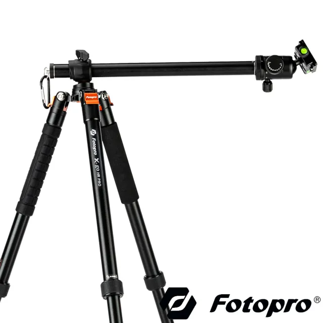【FOTOPRO】X-GO HR PRO 鋁合金三腳架套組(公司貨 專業橫置中軸腳架 單腳架 反折 載重8公斤 適合翻拍)