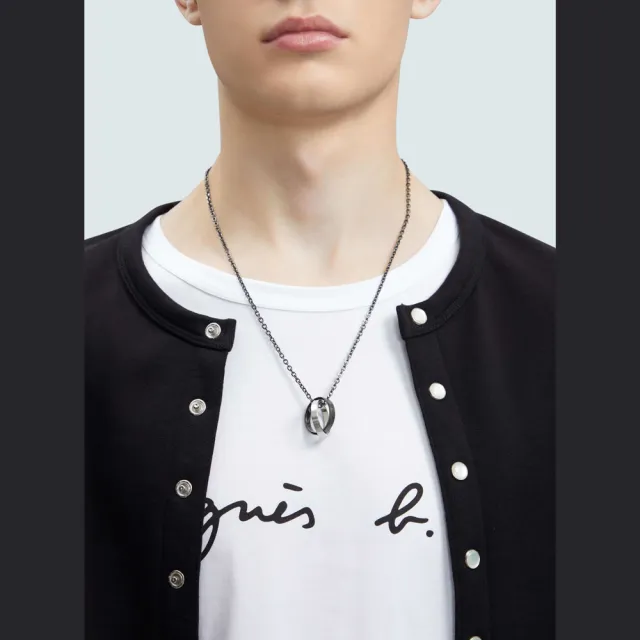 【agnes b.】bijoux  情侶款logo戒指白鋼項鍊(多款)