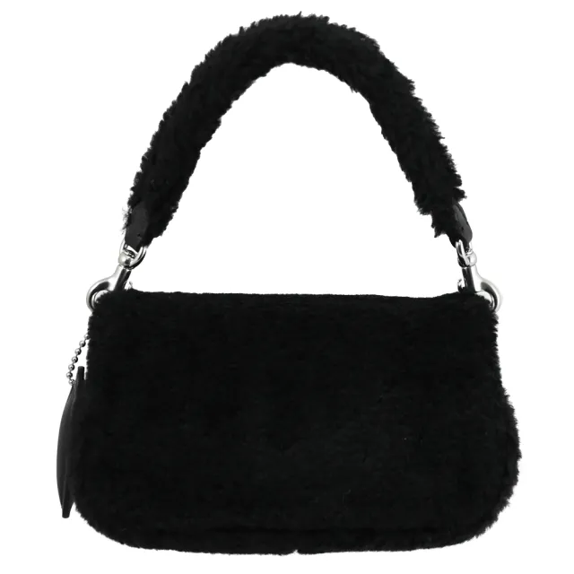 【COACH】Tabby 經典C字LOGO直感羊羔毛迷你枕頭包兩用包(黑)