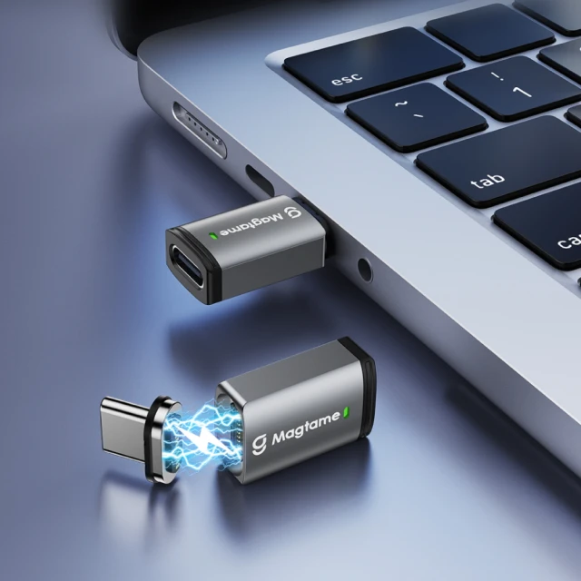 Magtame USB-C 240W PD磁性轉接頭-直頭款 TZ67