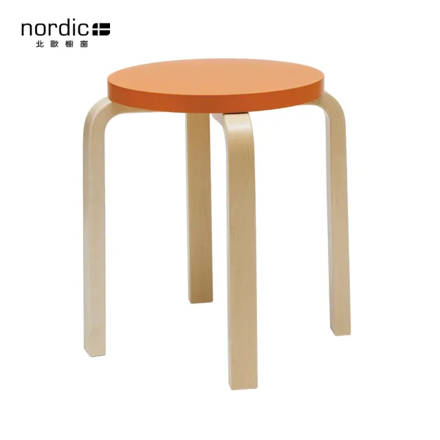【北歐櫥窗】Artek Stool E60 四腳圓凳(橙橘)