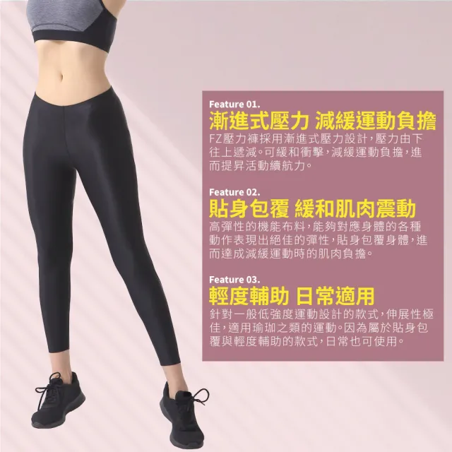【FREEZONE】現貨 高彈力光澤運動緊身壓力長褲 女款-FZ100II型(機能基礎壓縮/瑜珈日常/健走慢跑/健身)