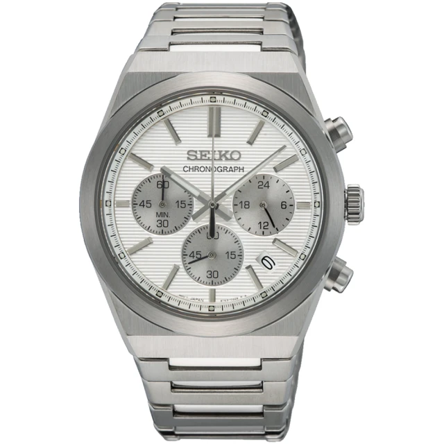 SEIKO 精工 CS 紳士時尚三眼計時手錶-40mm(8T63-02F0S/SSB451P1)