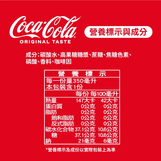 【Coca Cola 可口可樂】好運澎湃組 寶特瓶350ml x2箱(共24入)