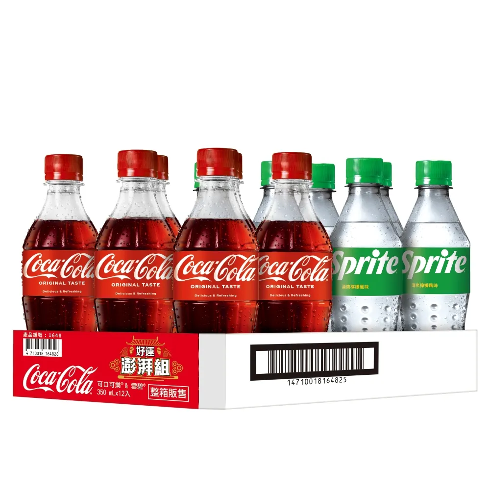 【Coca Cola 可口可樂】好運澎湃組 寶特瓶350ml x3箱(共36入)