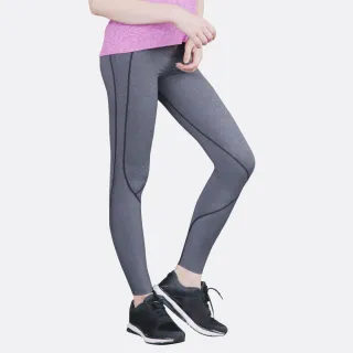 【FREEZONE】現貨 麻花灰高彈性緊身壓力長褲  女款-FZ100型(機能基礎壓縮/瑜珈日著運動/慢跑登山)