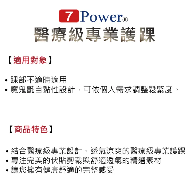 【7Power】醫療級專業護踝(4顆磁石/左右通用/透氣涼爽)