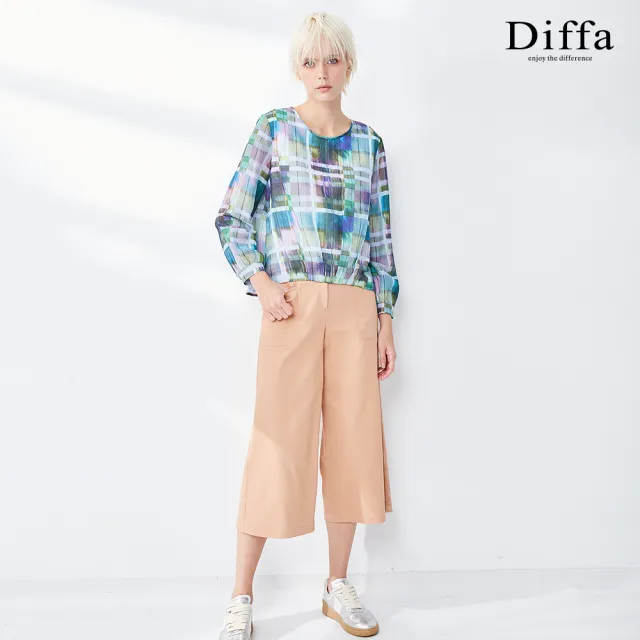 【Diffa】時尚貼袋設計長褲-女