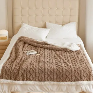 【DUYAN 竹漾】韓系麻花牛奶絨 羊羔絨 雙層加厚被毯 多款任選(冬被 蓋毯 交換禮物)