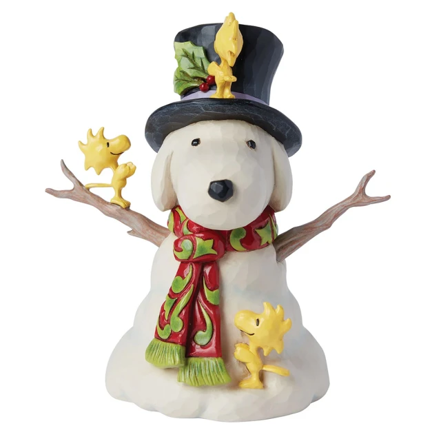 Enesco SNOOPY 胡士托堆雪人塑像居家擺飾