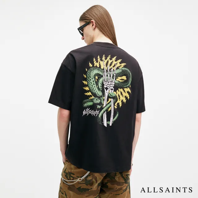 【ALLSAINTS】KRAIT 純棉寬鬆塗鴉短袖T恤 M018PB(寬鬆版型)