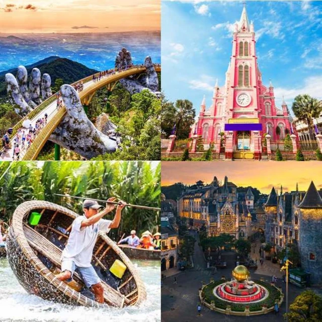 台中出發-峴買峴賺 會安古鎮黃金佛手橋美山聖地迦南島竹籃船6日