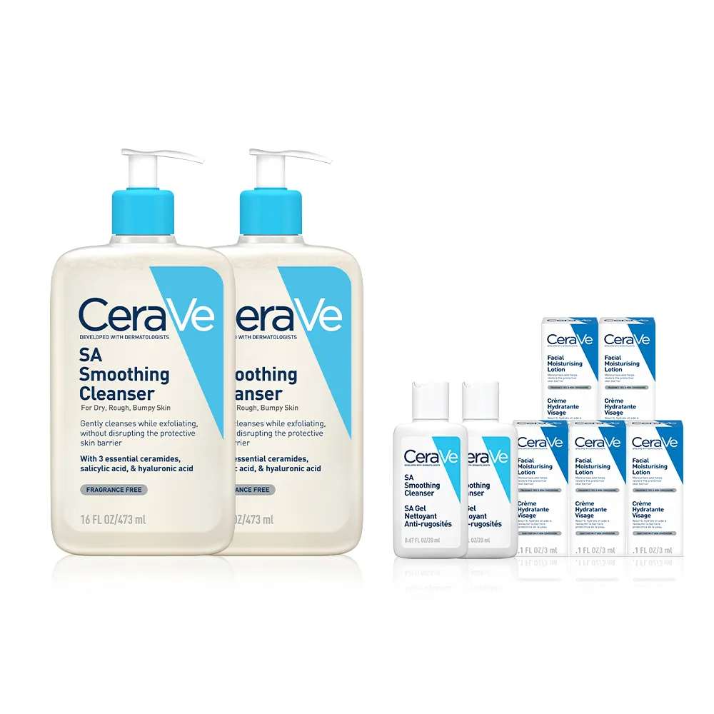 【CeraVe 適樂膚】#粗糙顆粒肌囤貨組★水楊酸煥膚淨嫩潔膚露 473ml x2_C(改善乾燥粗糙顆粒)