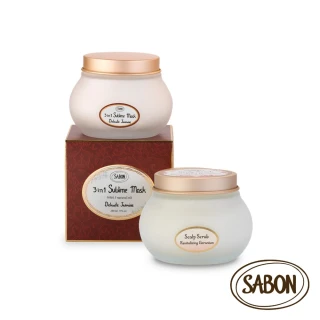 【SABON】官方直營 明星頭皮養護組(新升級死海鹽頭皮磨砂膏300g+三合一修護髮膜200ml)