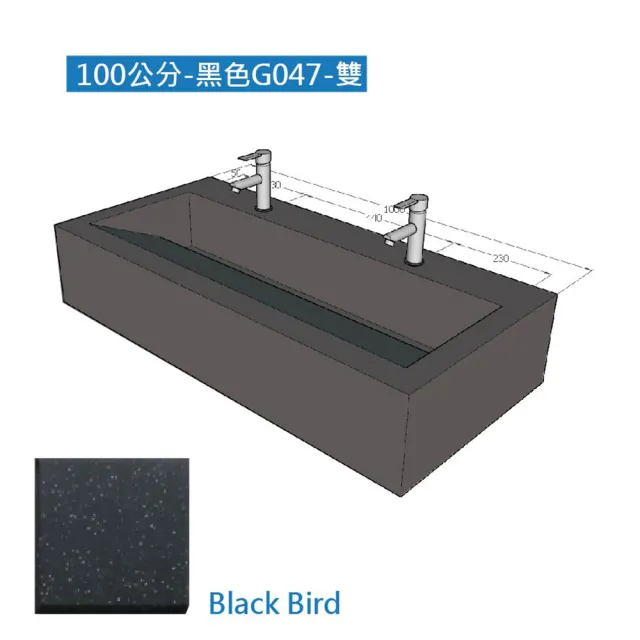 【聯德爾】100公分-LG人造石洗手台-雙龍頭-台灣製造(含龍頭配件、無安裝服務)