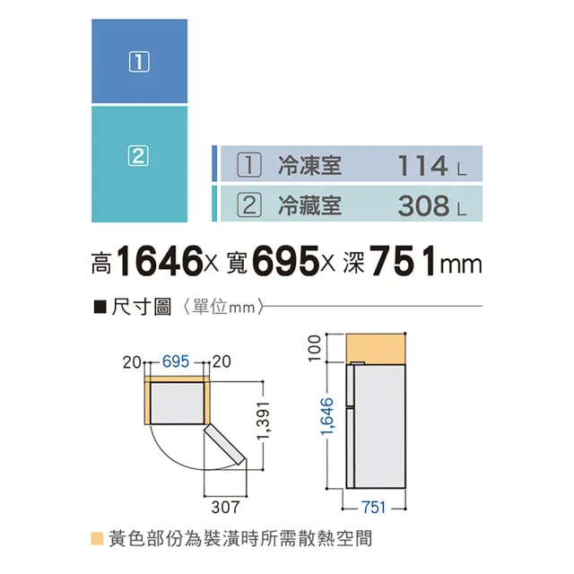 【Panasonic 國際牌】422公升新一級能效智慧節能雙門變頻冰箱-晶漾黑(NR-B421TV-K)