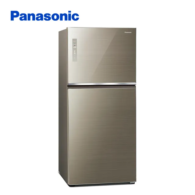 【Panasonic 國際牌】650公升新一級能效智慧節能雙門玻璃變頻冰箱-翡翠金(NR-B651TG-N)