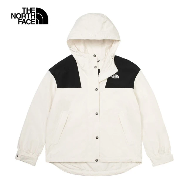 The North Face TNF 北臉 防潑水透氣連帽衝鋒外套 W DRYVENT BLOCKING JACKET-AP 女 白黑(NF0A7QSIROU)