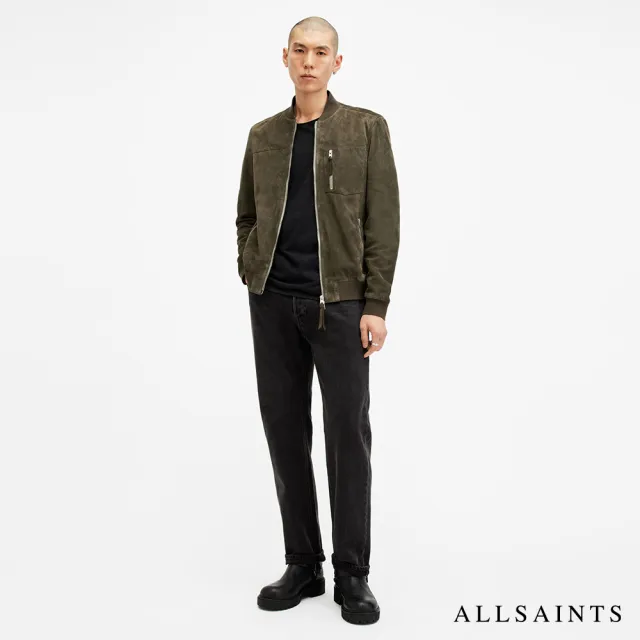 【ALLSAINTS】KAIRO 麂皮飛行員皮衣外套-綠 M076LB(常規版型)