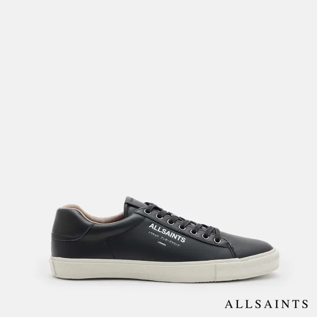 【ALLSAINTS】UNDERGROUND 低筒牛皮LOGO休閒鞋-黑 MF705X(男款)