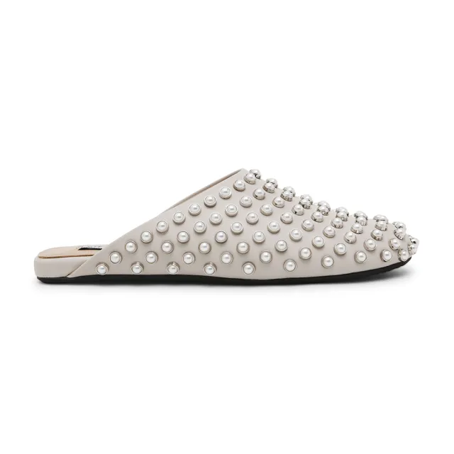 【steve madden】GLIMMER 率性珍珠穆勒拖鞋(米色)