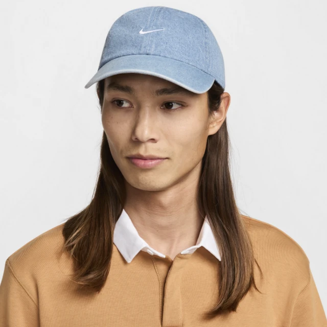 NIKE 耐吉 帽子 老帽 棒球帽 男女 U NK CLUB CAP U CB DENIM 24 L 藍色 丹寧 牛仔(HF0383429)