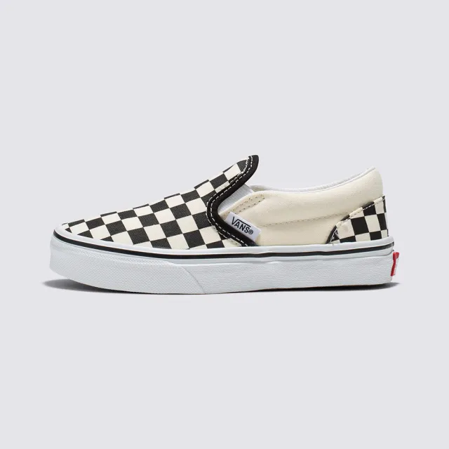 【VANS 官方旗艦】Classic Slip-On 中童款黑白棋盤格滑板鞋/休閒鞋