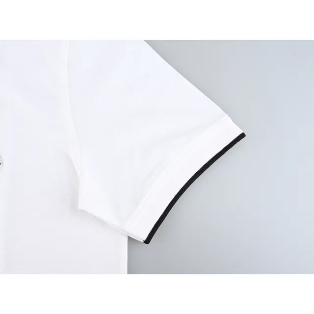 【Paul Smith】PAUL SMITH左胸前LOGO布標設計有機棉袖polo衫(男款/白x黑)