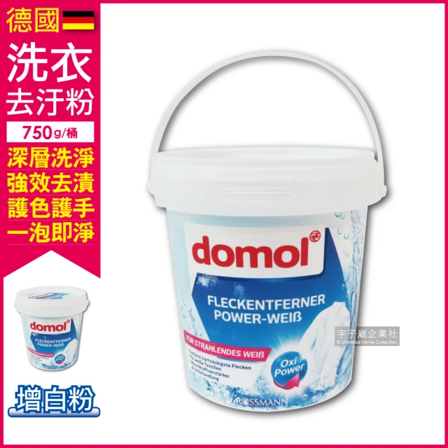 德國domol 洗衣去漬去黃去汙粉-白衣專用增白粉(750g/白桶 搭配洗衣精洗衣球洗衣膠囊使用)