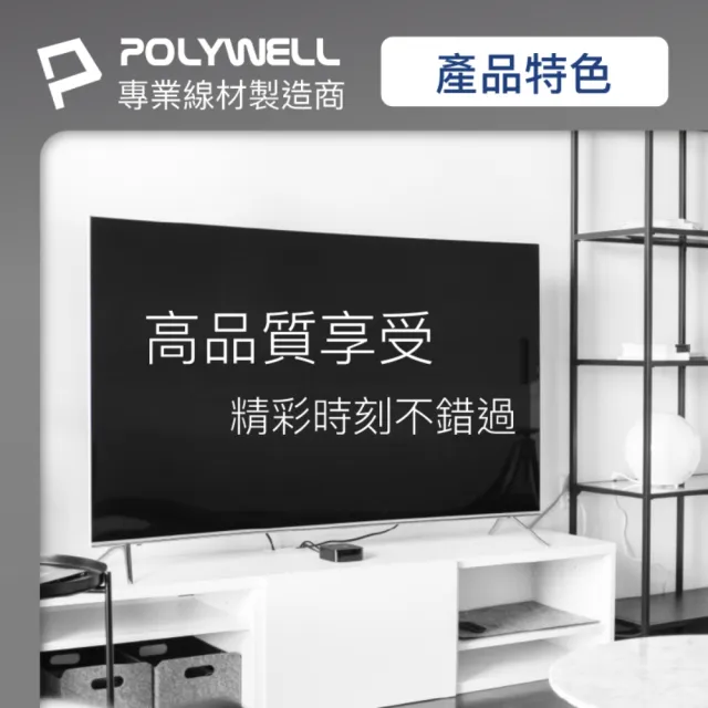 【POLYWELL】HDMI 2.0 AOC 光纖線 公對公 /20M