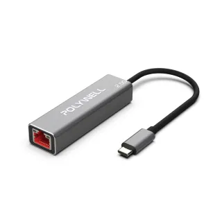 【POLYWELL】USB3.1 Type-C 2.5G 轉RJ45 外接網卡 乙太網路卡