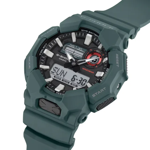 【CASIO 卡西歐】G-SHOCK 大錶殼 實用功能 雙顯錶 男錶 卡西歐 雙11 送禮 電子錶(GA-010-2A)