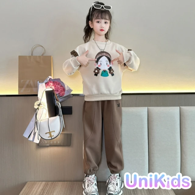 UniKids 中大童裝飛袖洋裝 小花公主裙連身裙 女大童裝