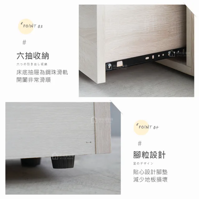 【時尚屋】[ZZ24]漢森床箱型5尺六抽雙人床ZZ24-882+982(免運費/免組裝/臥室系列)