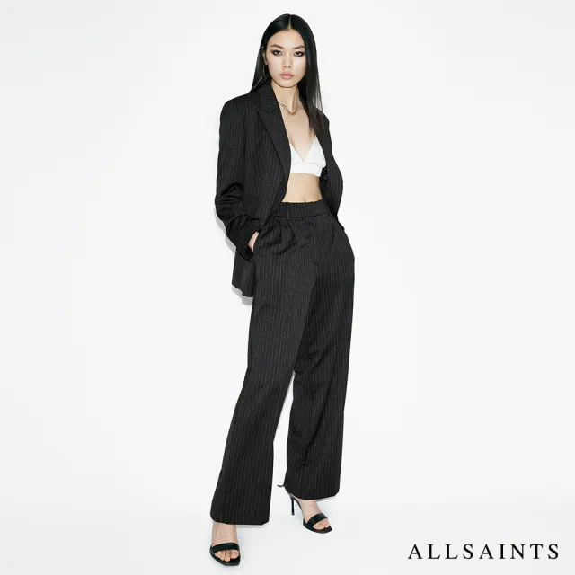 【ALLSAINTS】AVERIE 中腰打摺條紋西裝寬褲 W009QB(舒適版型)