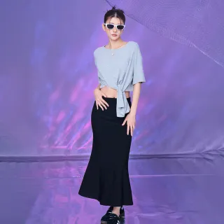 【MAJOR MADE】圓領刺繡彈力兩穿綁帶T(短袖上衣/短T/素T)