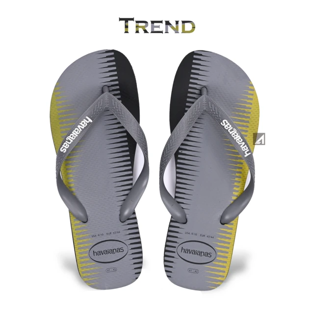 havaianas 哈瓦仕havaianas 哈瓦仕 男拖鞋 Trend 灰底白字 夾腳拖 幾何線條(巴西拖 海灘拖 男人字拖)