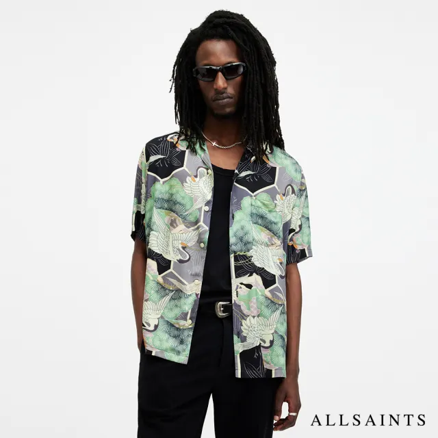 【ALLSAINTS】NAGA 人造絲日式花卉印花夏威夷花襯衫 M009SB(舒適版型)