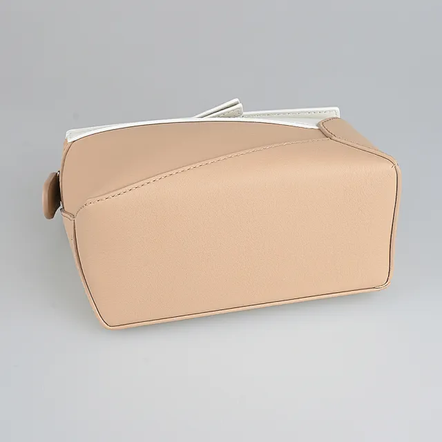 【LOEWE 羅威】LOEWE Puzzle經典壓印LOGO拼圖撞色小牛皮手提肩背斜背包『entrupy安心購』
