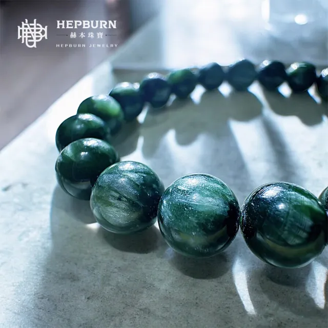 【赫本珠寶】斜綠泥石-綠龍晶單圈手鍊(9mm)