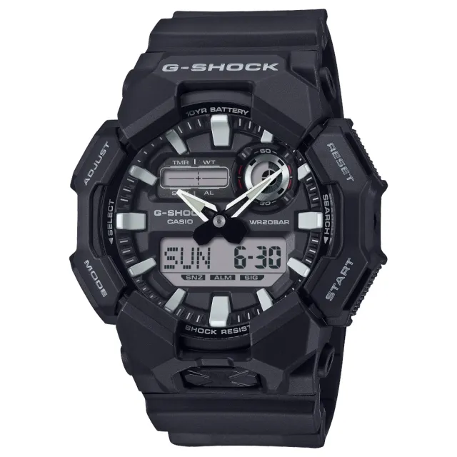 【CASIO 卡西歐】G-SHOCK酷炫雙顯錶(GA-010-1A)