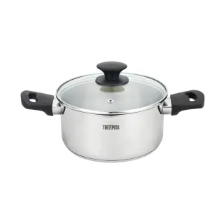 【THERMOS膳魔師】momo獨家專售不鏽鋼含蓋雙耳湯鍋20cm(LPD-W20)