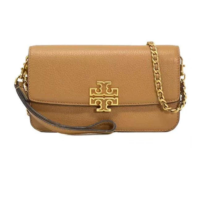 TORY BURCH 雙T-LOGO皮革鏈條斜背包