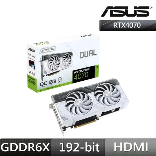 ASUS 華碩 DUAL-RTX4070-O12G-EVO-WHITE 顯示卡