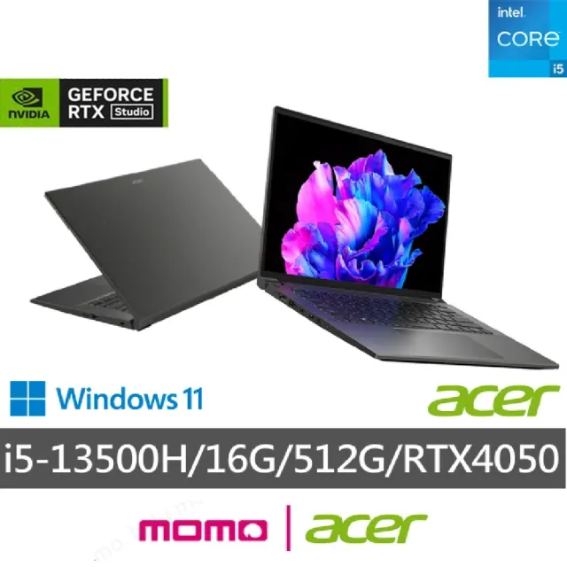 【Acer 宏碁】全新拆封品★14.5吋i5 RTX效能筆電(Swift X/SFX14-71G-52DP/i5-13500H/16G/512G/RTX4050/W11)