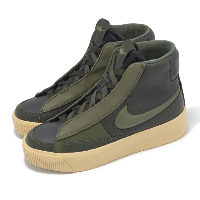 NIKE 耐吉 休閒鞋 Wmns Blazer Mid Victory 女鞋 綠 米白 經典 高筒 厚底(DR2948-300)