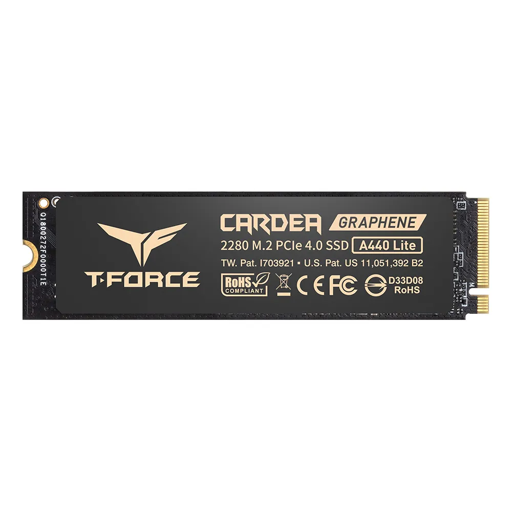 【Team 十銓】T-FORCE A440 Lite 1TB M.2 2280 PCIe 4.0 ssd固態硬碟 含散熱片 5年保(最高讀取7400MB/s)